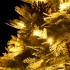 Árbol de Navidad con luces y piñas PVC PE verde 150