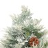 Árbol de Navidad con luces y piñas PVC PE verde 150