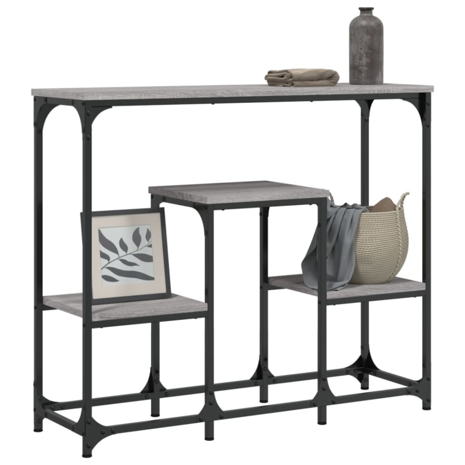 Mesa consola madera de ingeniería gris Sonoma 89,5x28x76