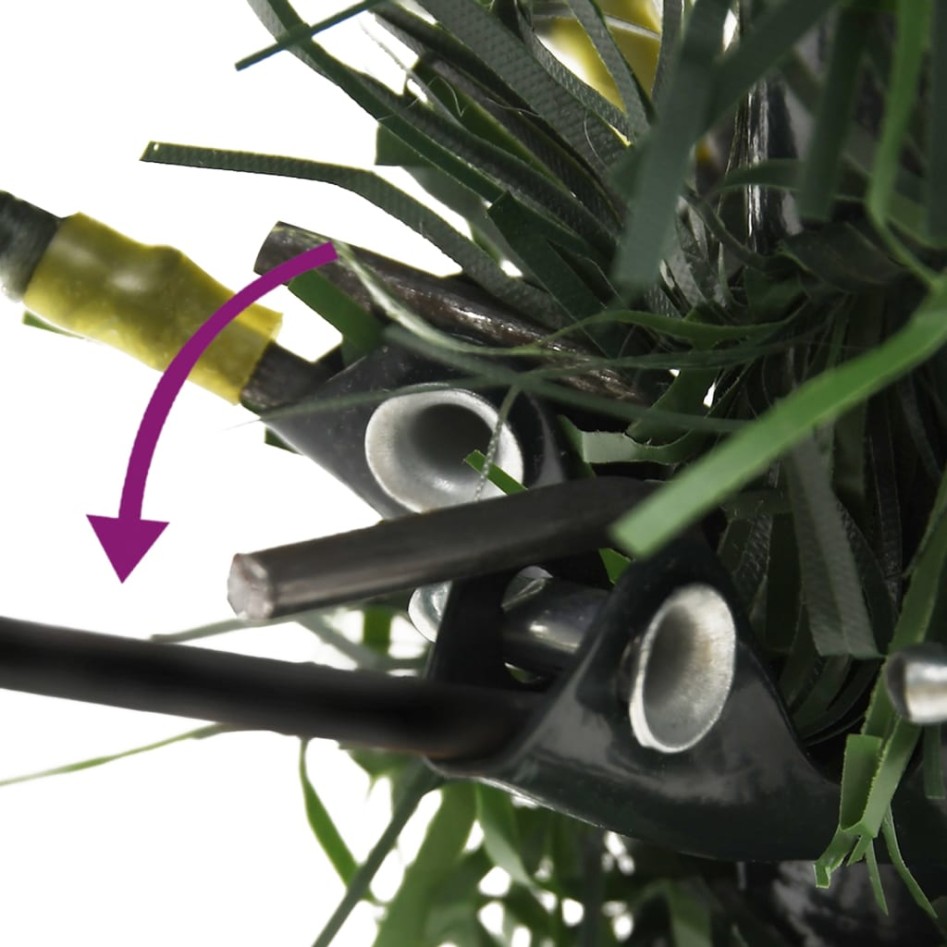 Árbol de Navidad con luces y piñas PVC PE verde 150