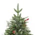 Árbol de Navidad con luces y piñas PVC PE verde 150