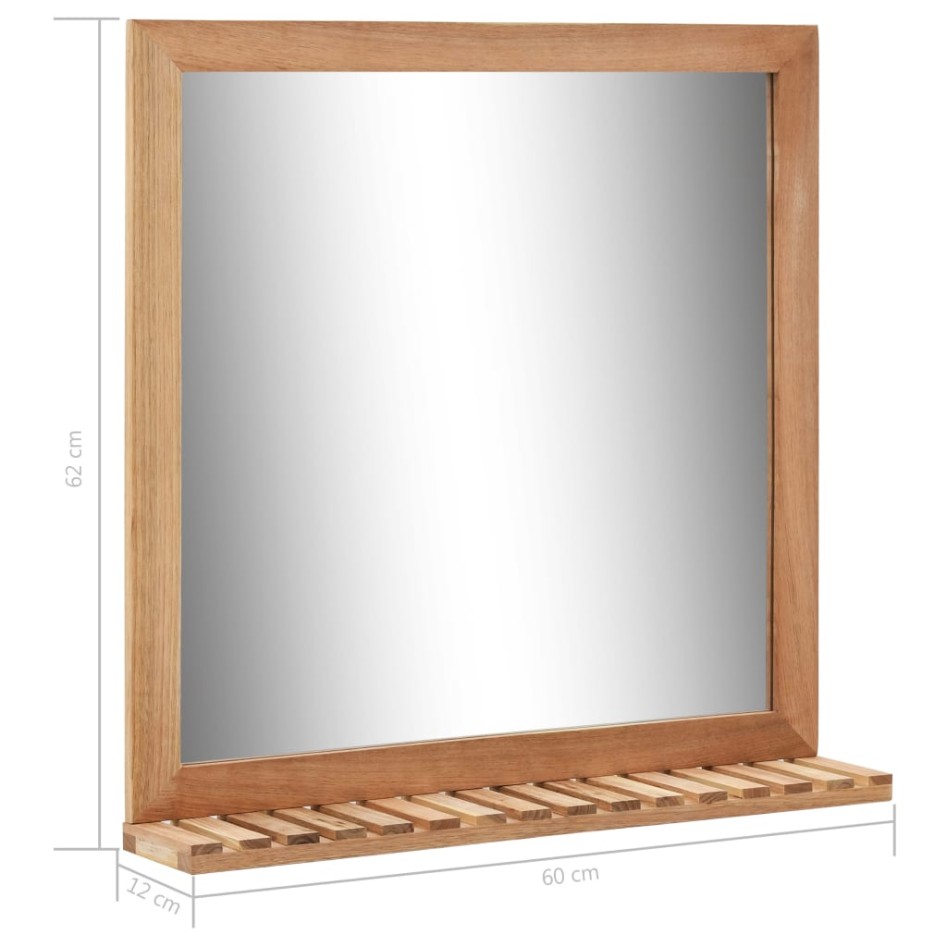 Espejo de cuarto de baño madera maciza de nogal 60x12x62