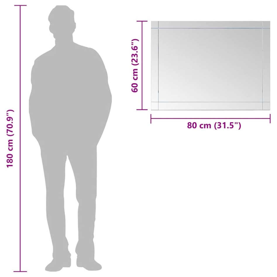 Espejo de pared vidrio 80x60