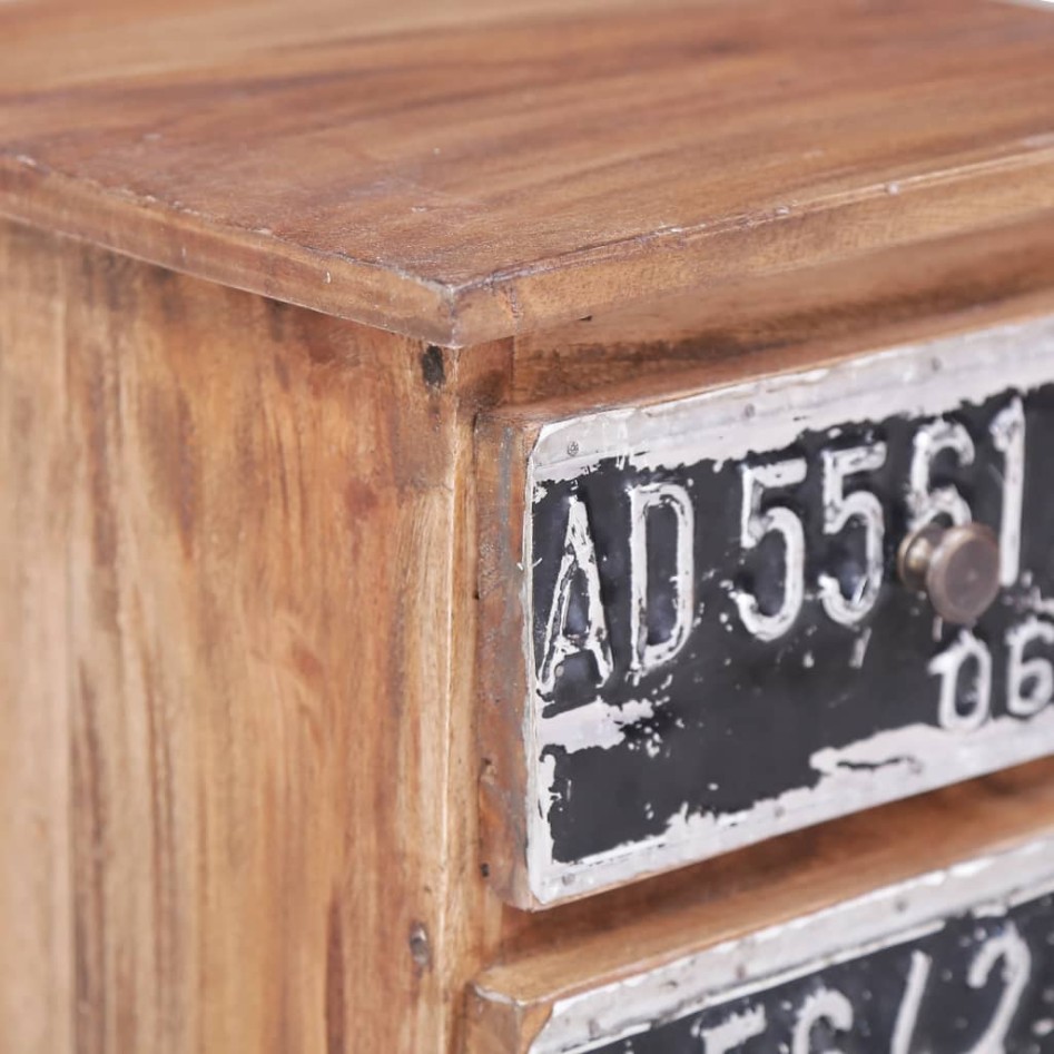 Mesita de noche madera maciza de caoba 30x30x51