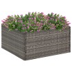 Jardinera ratán sintético gris 80x80x40 cm