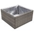 Jardinera ratán sintético gris 80x80x40