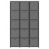 Estantería de 15 cubos con cajas de tela gris 103x30x175,5