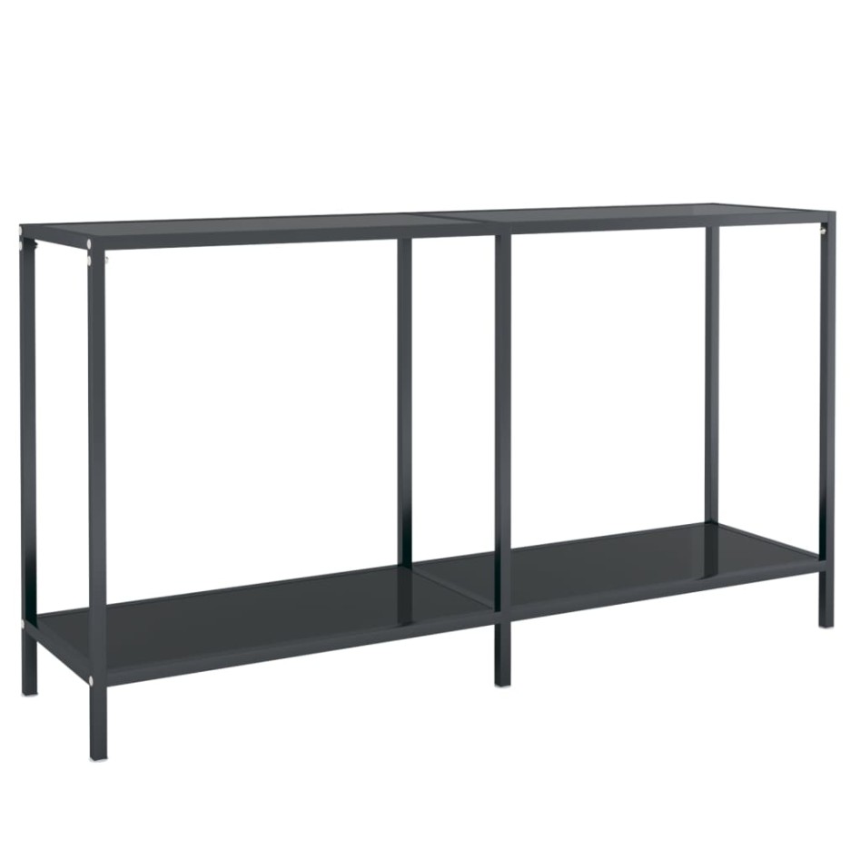 Mesa de consola vidrio templado negro 140x35x75,5