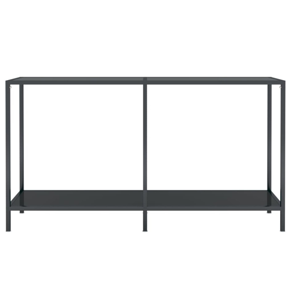 Mesa de consola vidrio templado negro 140x35x75,5