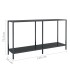 Mesa de consola vidrio templado negro 140x35x75,5