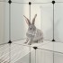 Jaula de animales pequeños PP y acero transparente 142x74x93