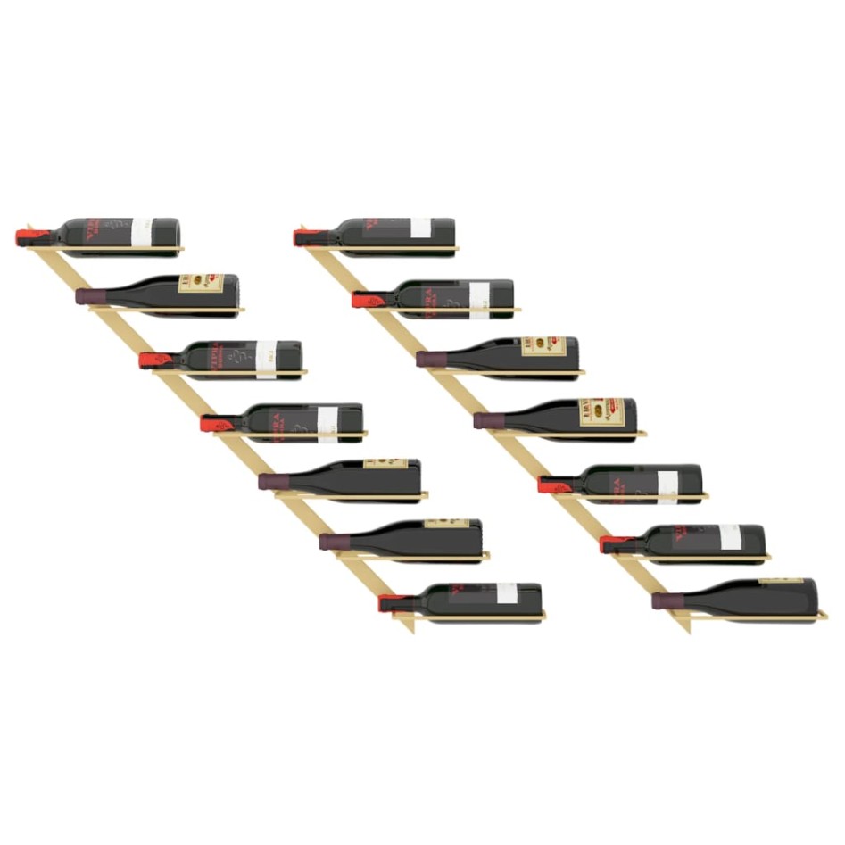 Botellero de pared para 7 botellas 2 unidades metal