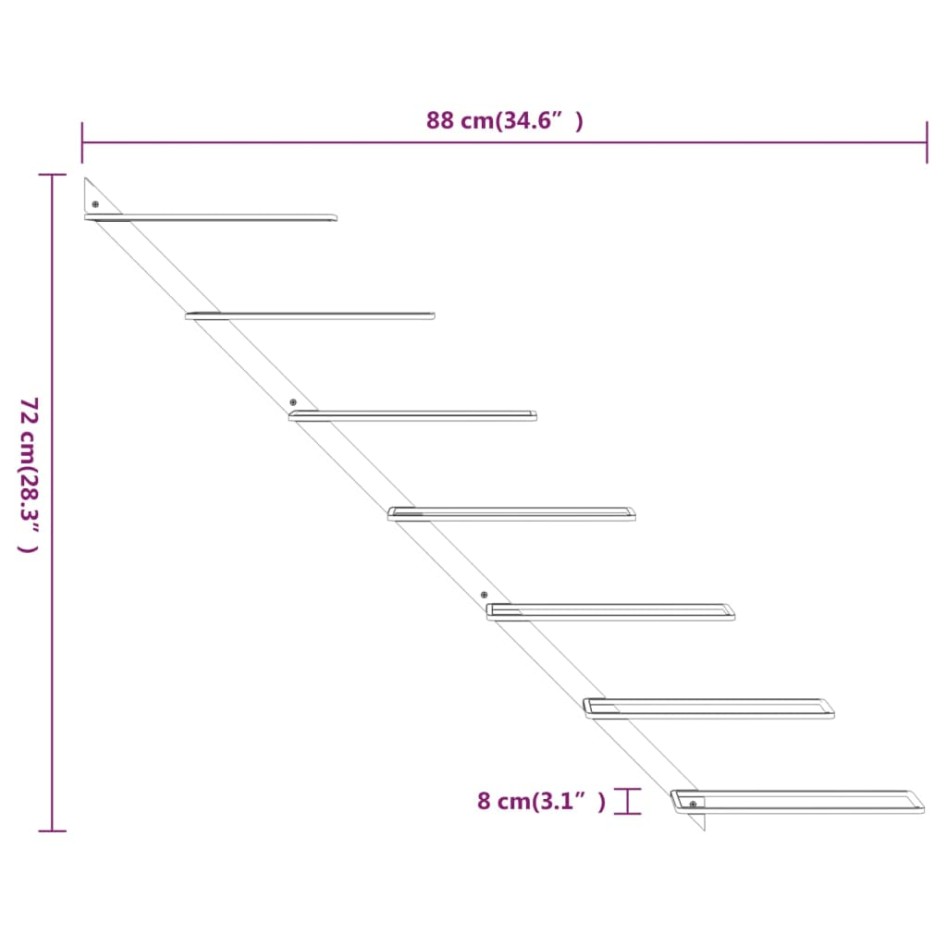 Botellero de pared para 7 botellas 2 unidades metal