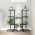 Soporte para flores con ruedas hierro negro 94,5x24,5x91,5