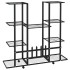 Soporte para flores con ruedas hierro negro 94,5x24,5x91,5