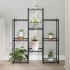 Soporte para flores de hierro negro 83x25x100