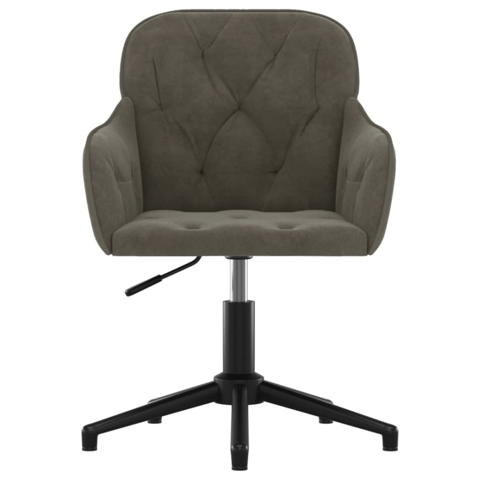 Silla de oficina giratoria de terciopelo gris