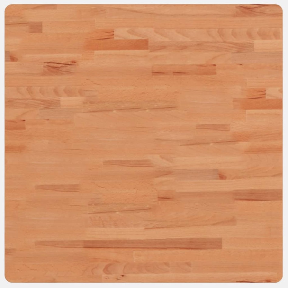 Tablero de mesa cuadrado de madera maciza de haya 70x70x2,5