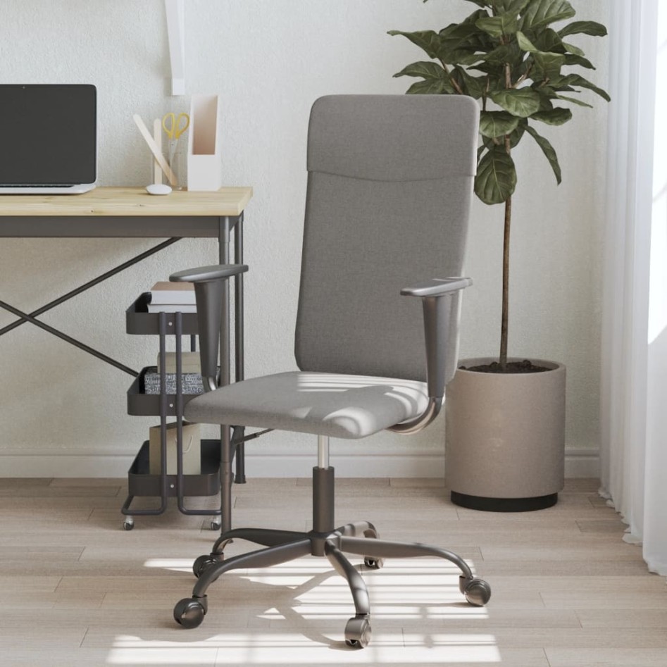Silla de oficina altura ajustable tela gris