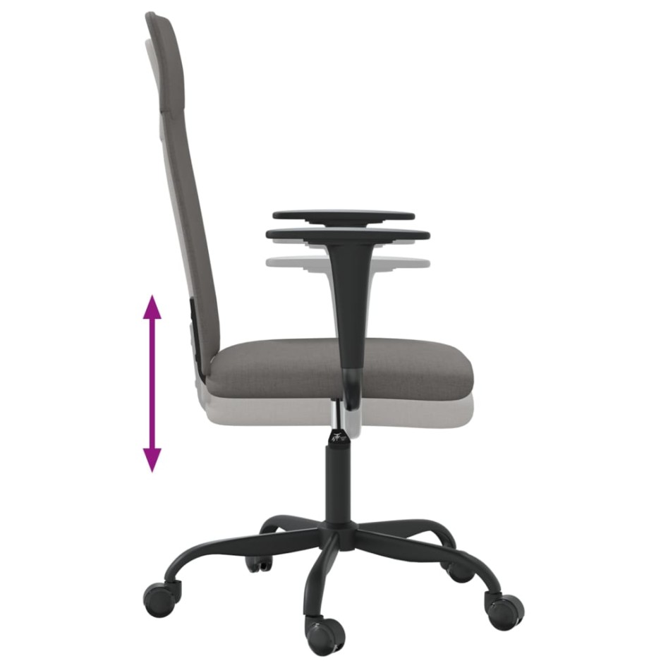 Silla de oficina altura ajustable tela gris