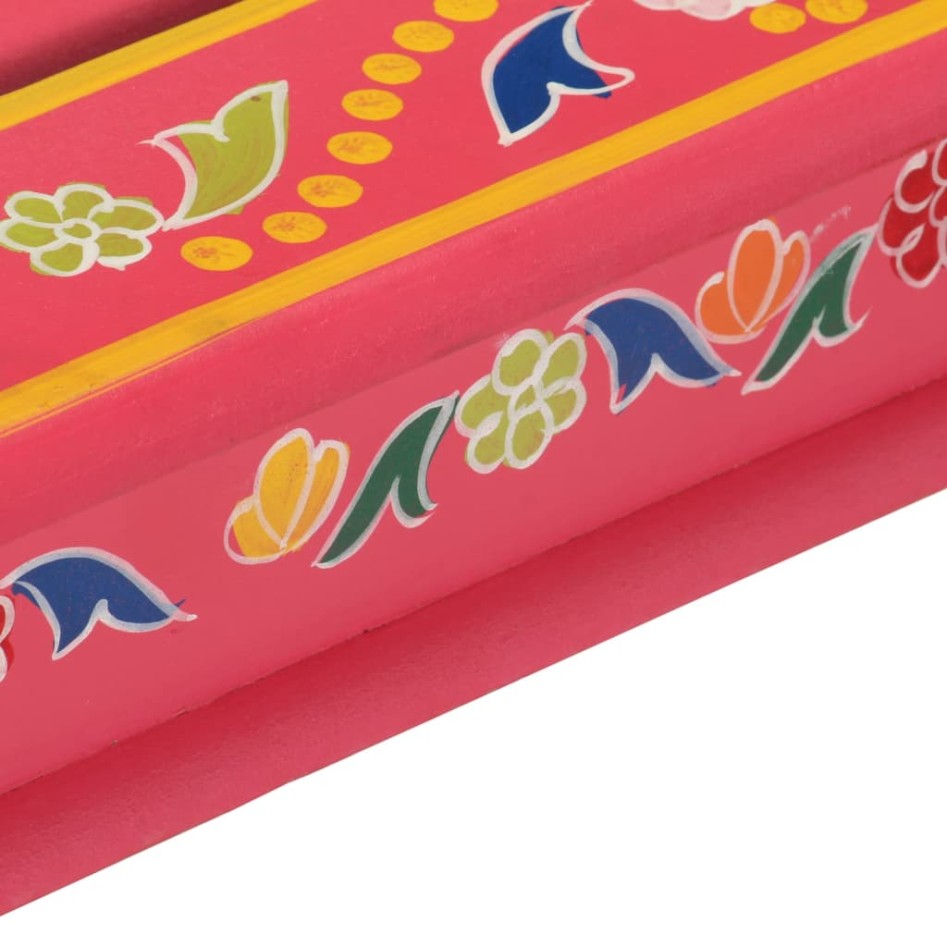 Mesa de centro madera maciza de mango rosa pintada a