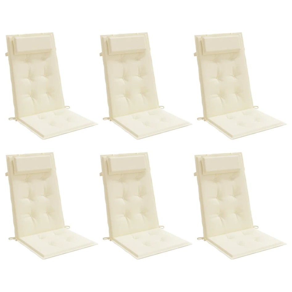 Cojines de silla respaldo alto 6 uds tela Oxford color