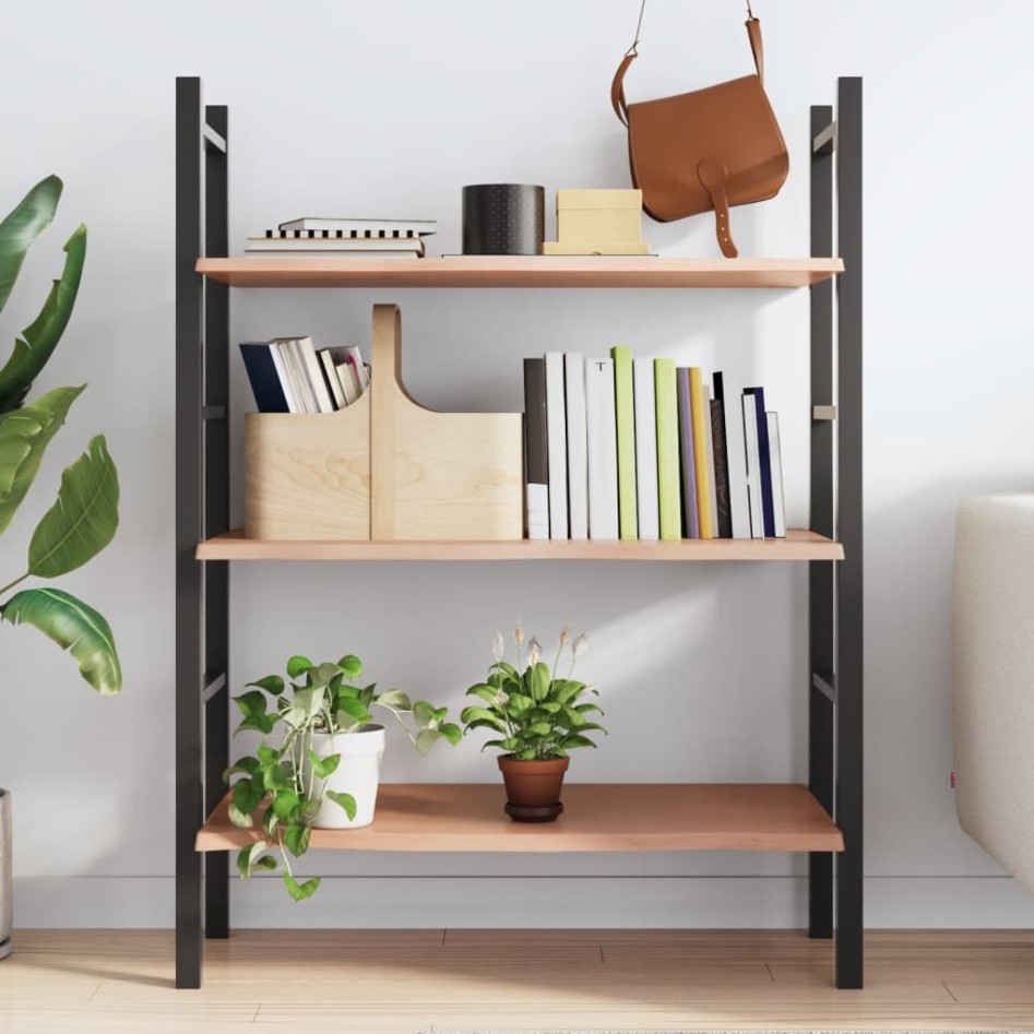 Estante de pared madera de roble tratada marrón claro