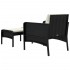 Set de muebles de jardín 2 pzas y cojines ratán sintético
