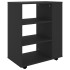 Armario con ruedas madera contrachapada negro 60x35x75