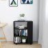Armario con ruedas madera contrachapada negro 60x35x75