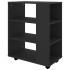 Armario con ruedas madera contrachapada negro 60x35x75