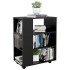 Armario con ruedas madera contrachapada negro 60x35x75