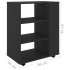 Armario con ruedas madera contrachapada negro 60x35x75