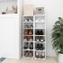 Muebles zapateros 2 uds contrachapada blanco 27,5x27x102