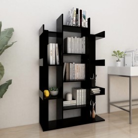 Librería de madera contrachapada negro 86x25,5x140