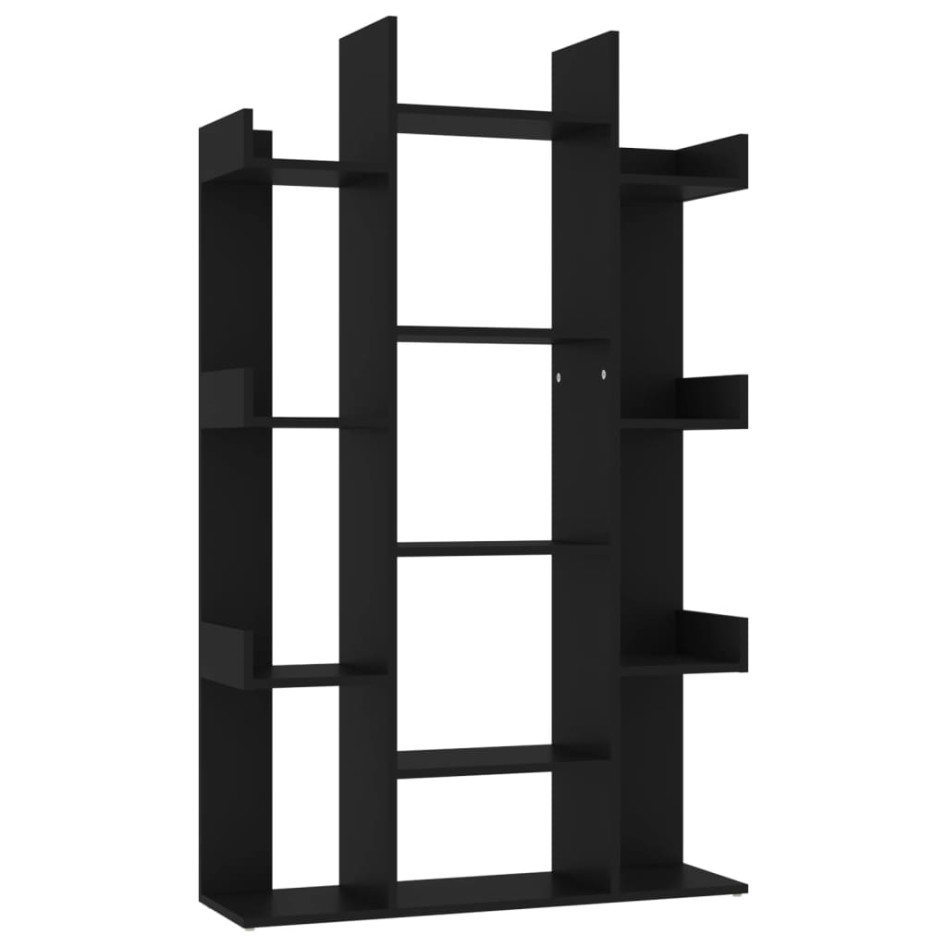 Librería de madera contrachapada negro 86x25,5x140