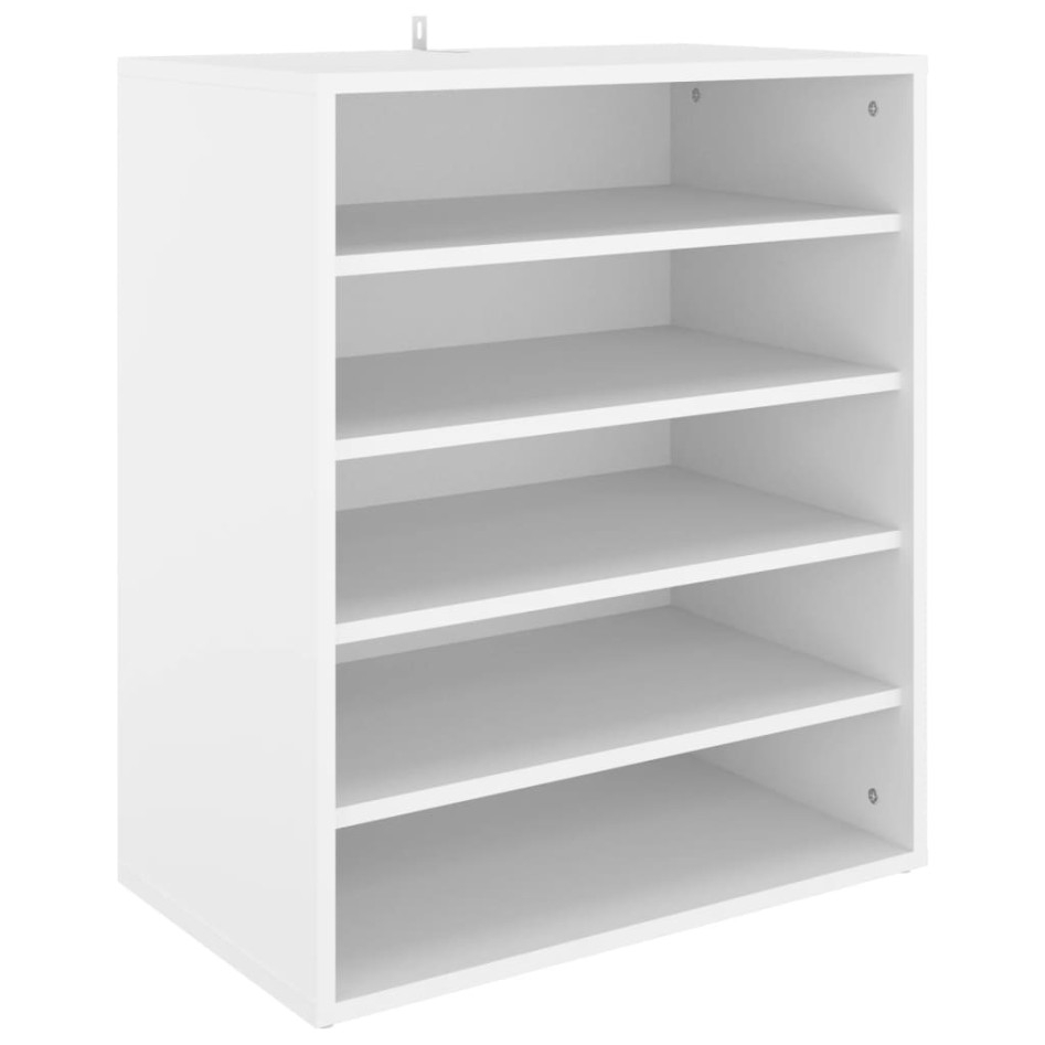 Mueble zapatero de madera contrachapada blanco 60x35x70