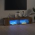 Mueble de TV con luces LED marrón roble 135x39x30