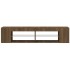 Mueble de TV con luces LED marrón roble 135x39x30