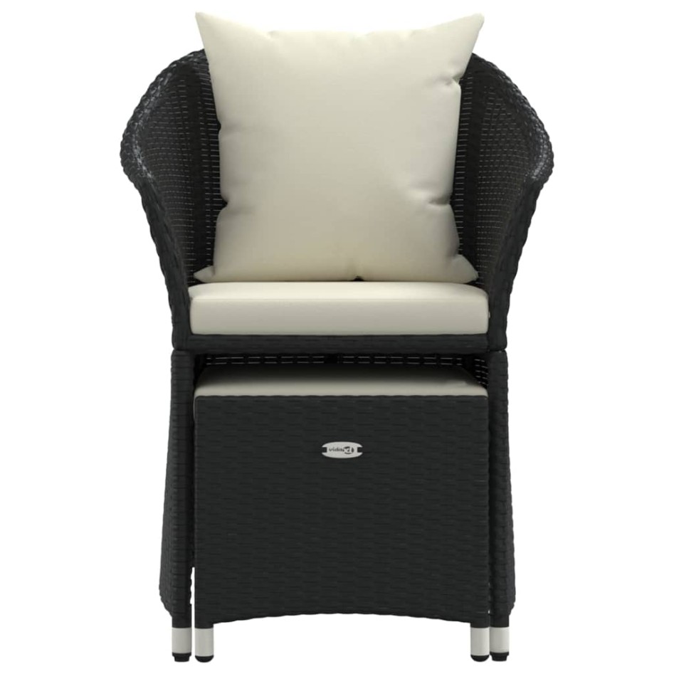 Set de muebles de jardín 2 pzas y cojines ratán sintético