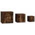 Mesitas auxiliares 3 piezas madera contrachapada roble