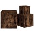 Mesitas auxiliares 3 piezas madera contrachapada roble