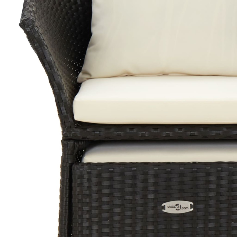 Set de muebles de jardín 2 pzas y cojines ratán sintético