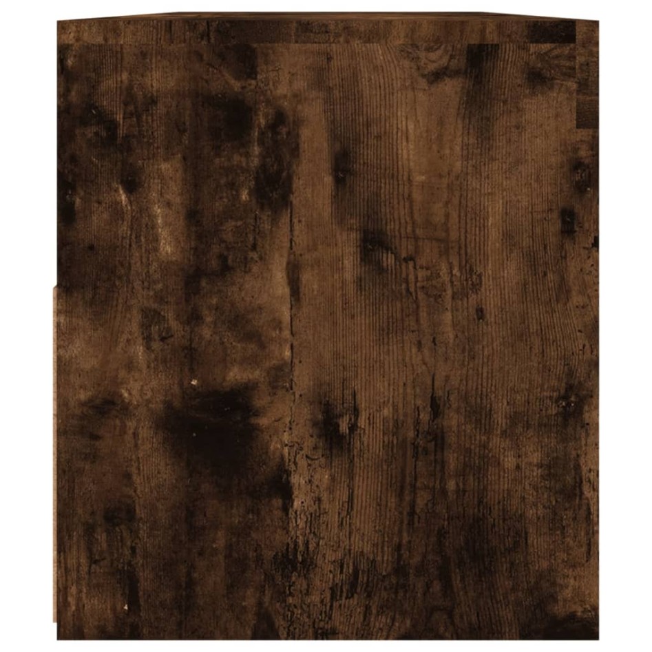 Mueble de TV con luces LED roble ahumado 90x35x40