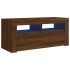 Mueble de TV con luces LED roble marrón 90x35x40
