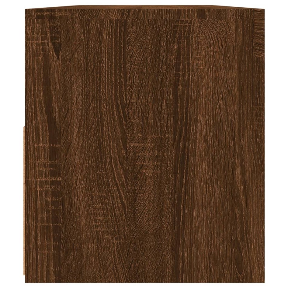 Mueble de TV con luces LED roble marrón 90x35x40