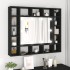 Mueble con espejo y luces LED negro 91x15x76,5