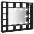 Mueble con espejo y luces LED negro 91x15x76,5