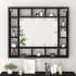 Mueble con espejo y luces LED negro 91x15x76,5