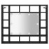 Mueble con espejo y luces LED negro 91x15x76,5